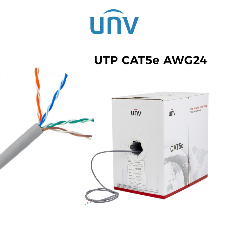 ქსელის კაბელი - Cat5e UTP 100% სპილენძი შიდა გამოყენების 305 მეტრი, Uniview