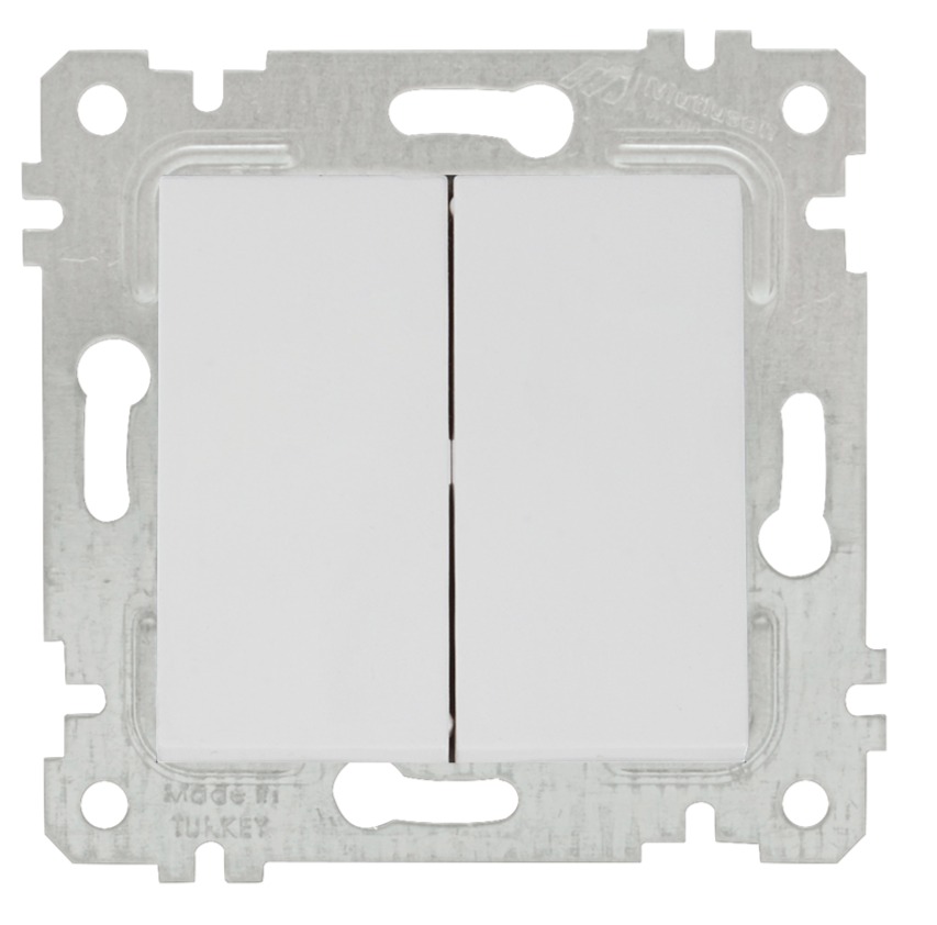 ჩამრთველი ორკლავიშა RITA თეთრი