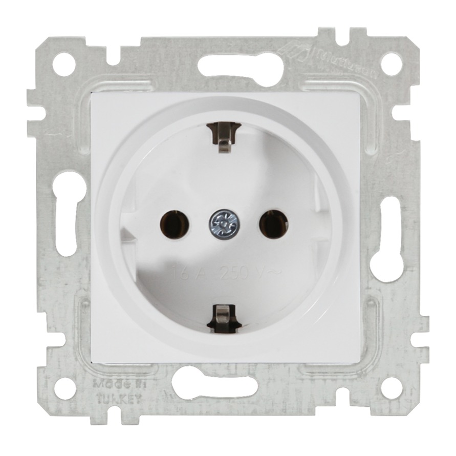 დამიწებიანი როზეტი 16ა. RITA თეთრი